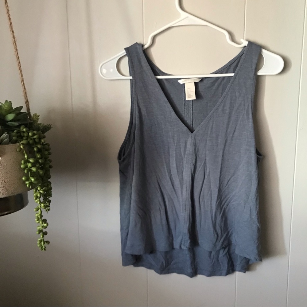 H&M Blue V Neck Top